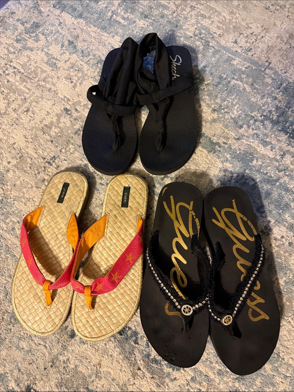 3 pair size 9 women’s sandals, name brands, great condition